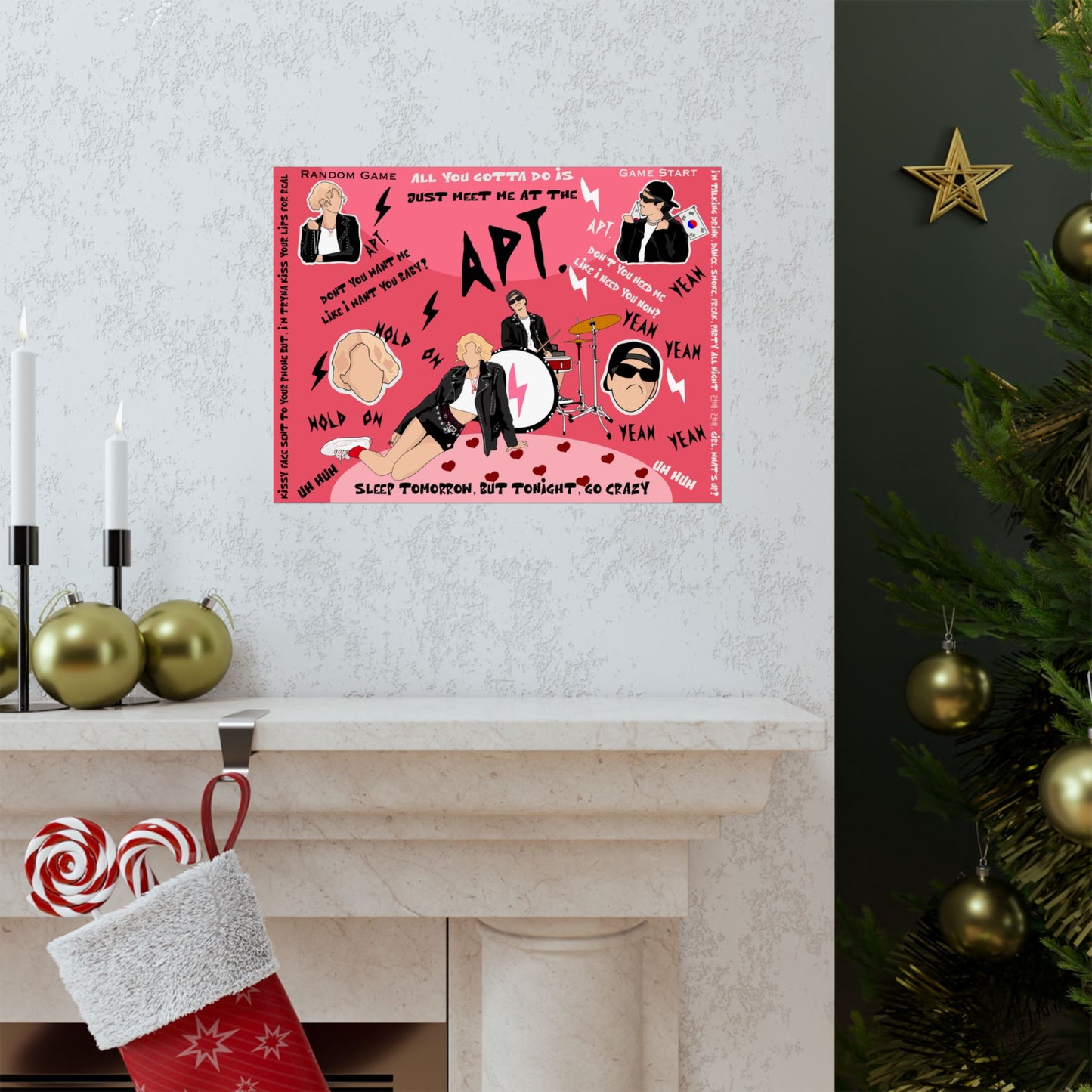 Rosé & Bruno Mars APT Collage Poster